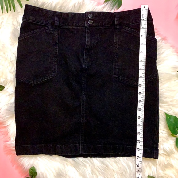 SOLD- American Living Black Denim High Waist Skirt Size 8 Pockets - Picture 5 of 11